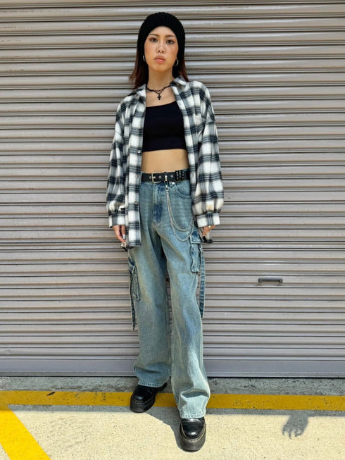 BIGシルエットチェックシャツ